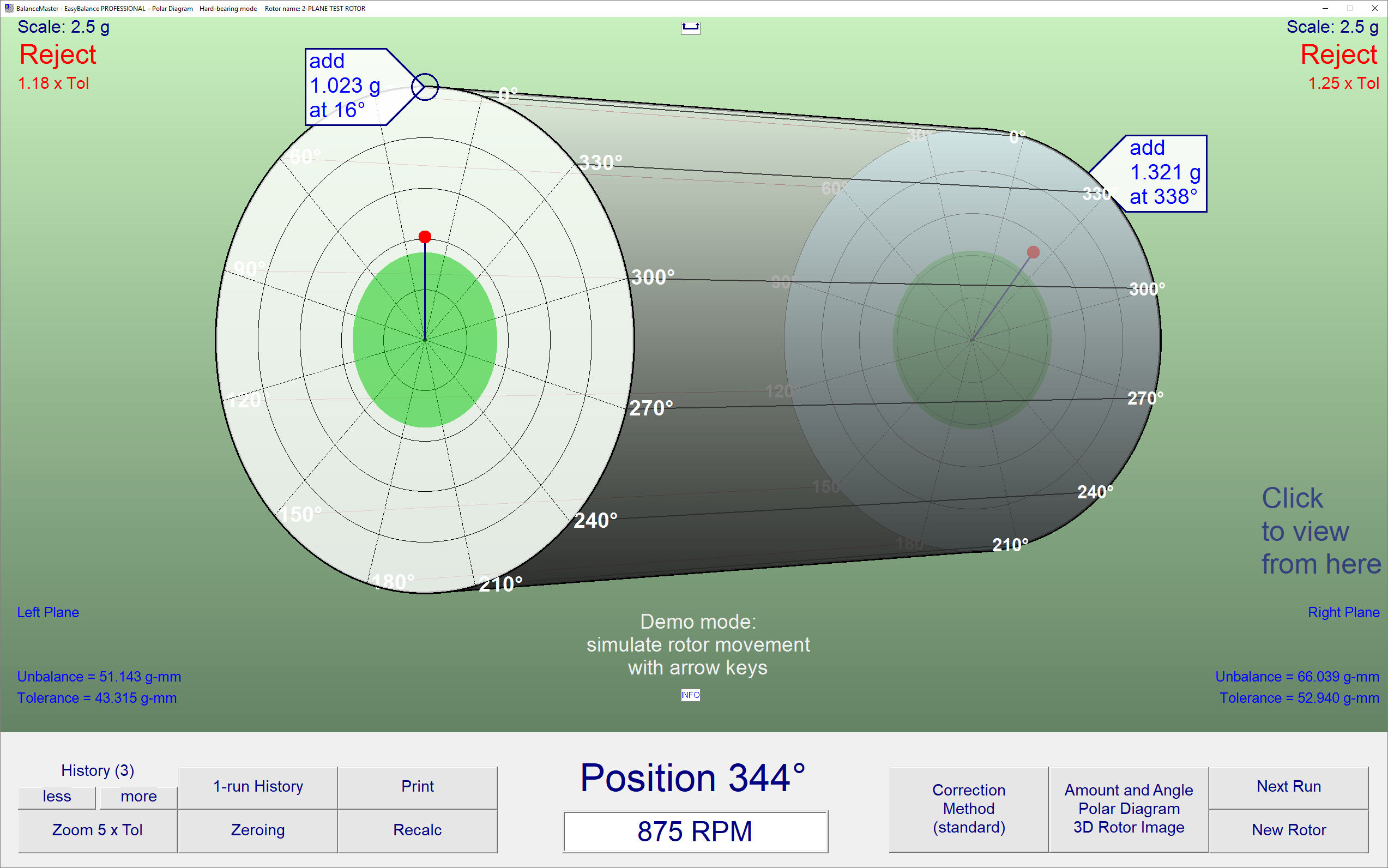 balancing software, driveshaft balancing machine rotor setup screen