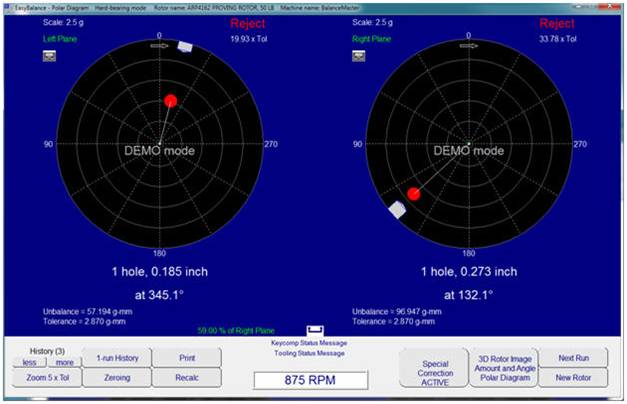 balancing software, driveshaft balancing machine rotor setup screen
